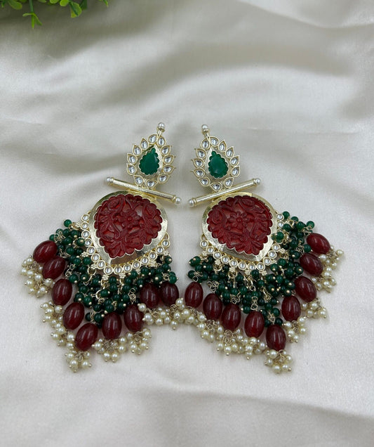 Vamsee Earrings - Maroon