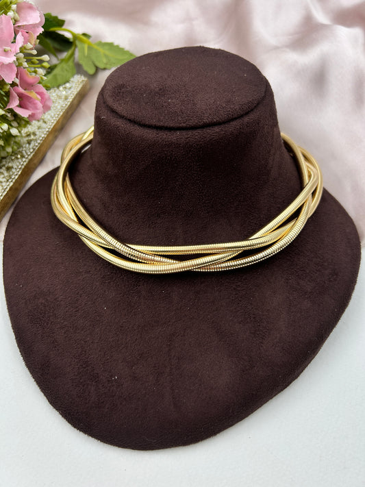 Inter-twined 18k Gold Plated Neckpiece