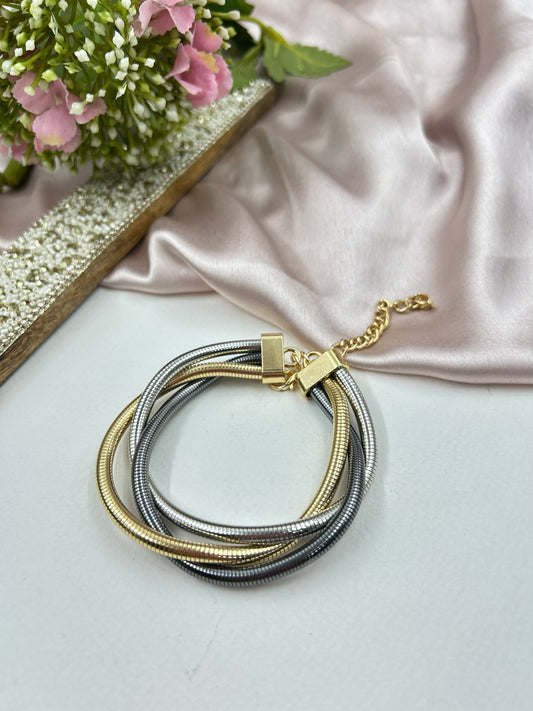 Triple Coiled 3color Anti Tarnish Bracelet