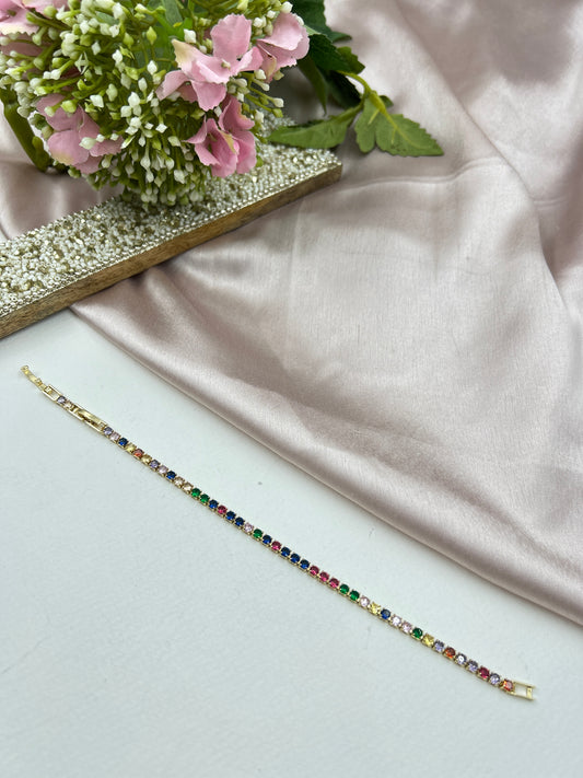 Gold Multi Tennis Bracelet