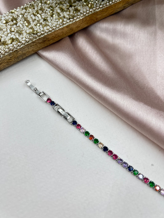 Silver Multi Tennis Bracelet