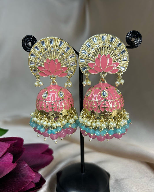 Kamal: Earrings - Pink