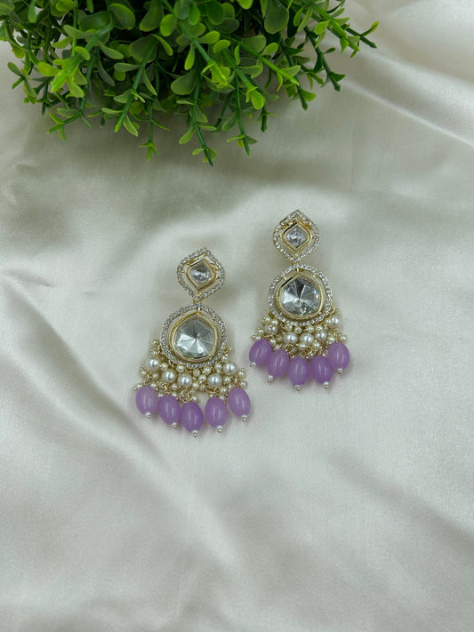 Chaarvi: Earrings - Lilac