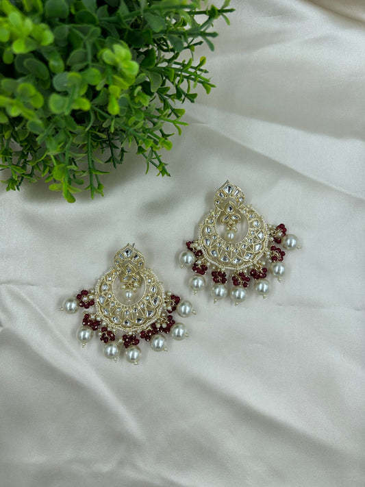Vaanya Earrings - Maroon
