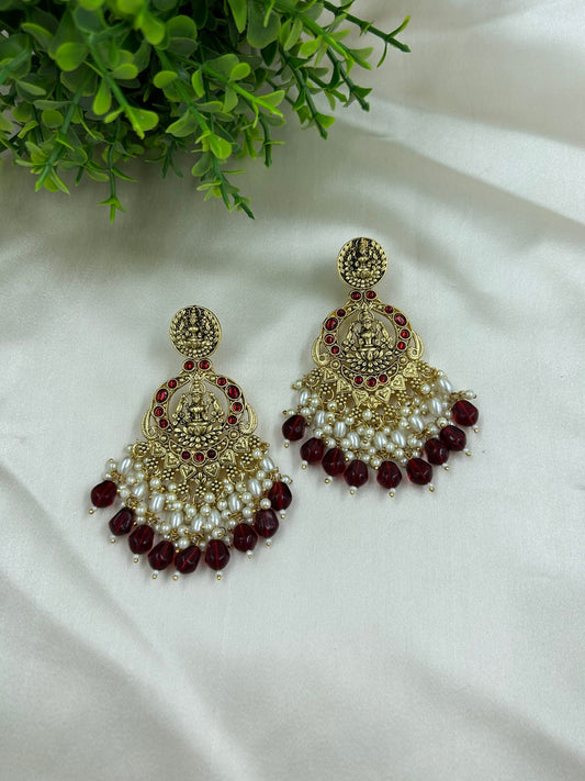 Hunarvi Earrings - Maroon