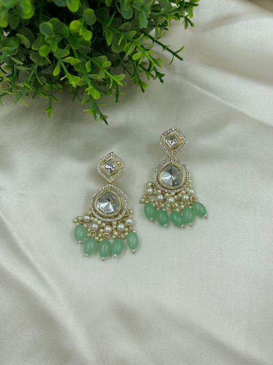 Chaarvi: Earrings - Mint