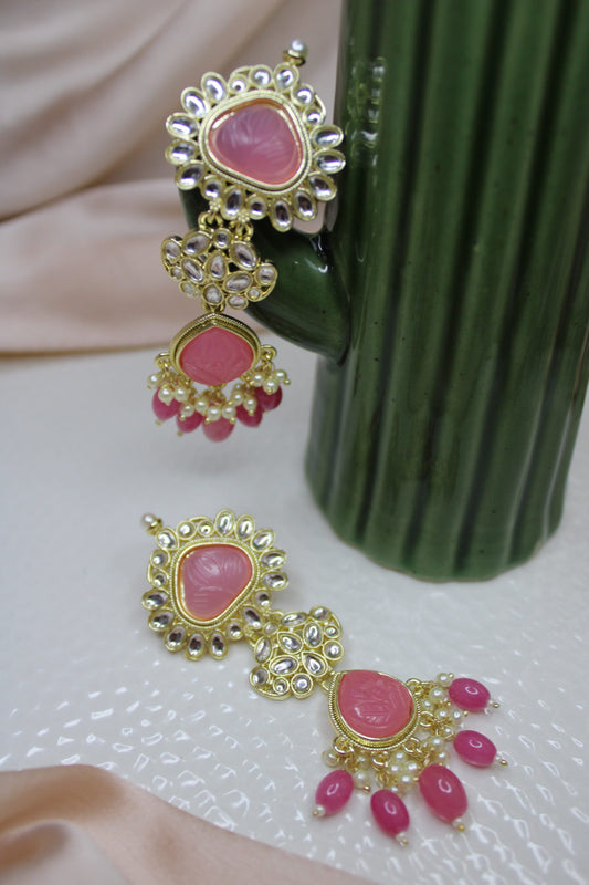 Nandini: Earrings - Pink