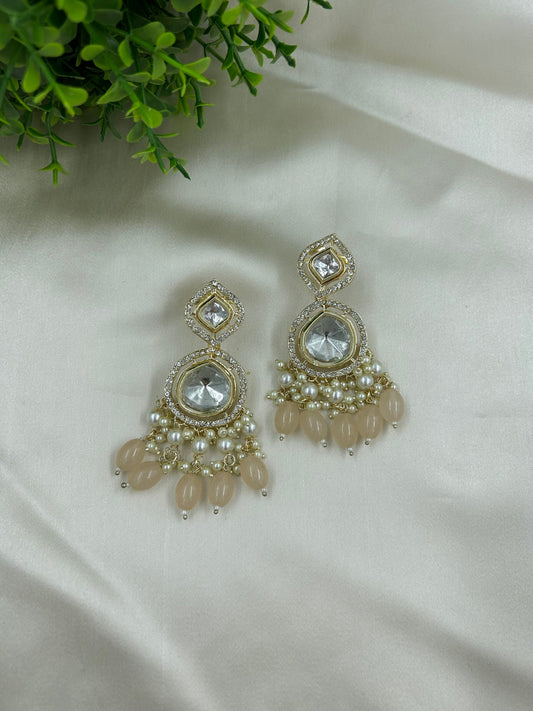 Chaarvi: Earrings - Nude