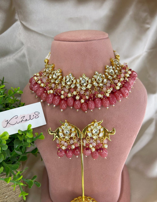 Paachi Kundan: Necklace - Pink