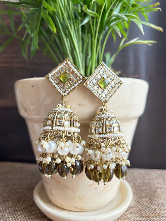 Eneet: Jhumki - Olive