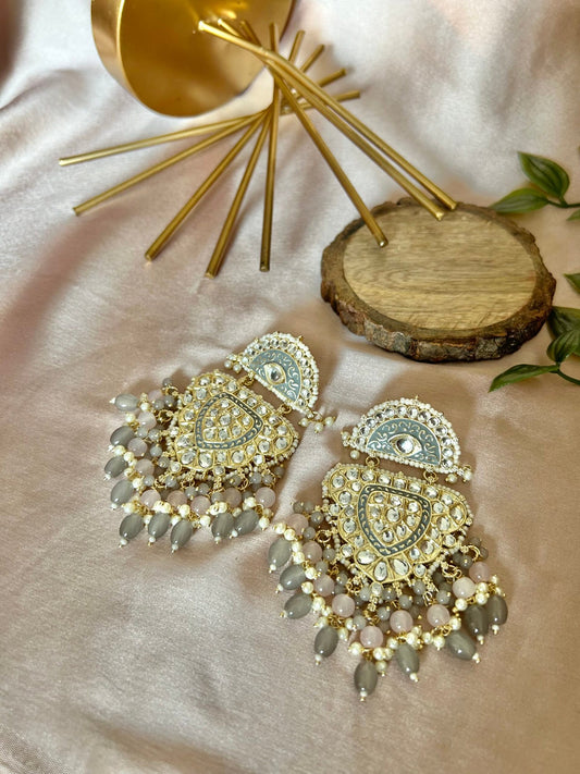 Advika: Earrings - Grey