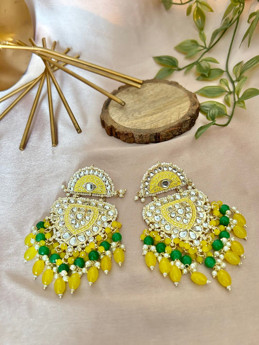 Advika: Earrings - Yellow