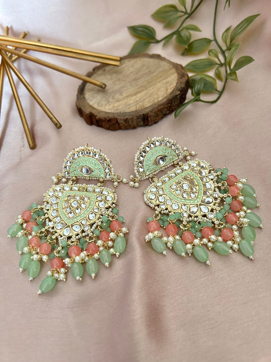 Advika: Earrings - Mint