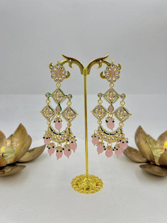 Benazir Earrings : Light Pink