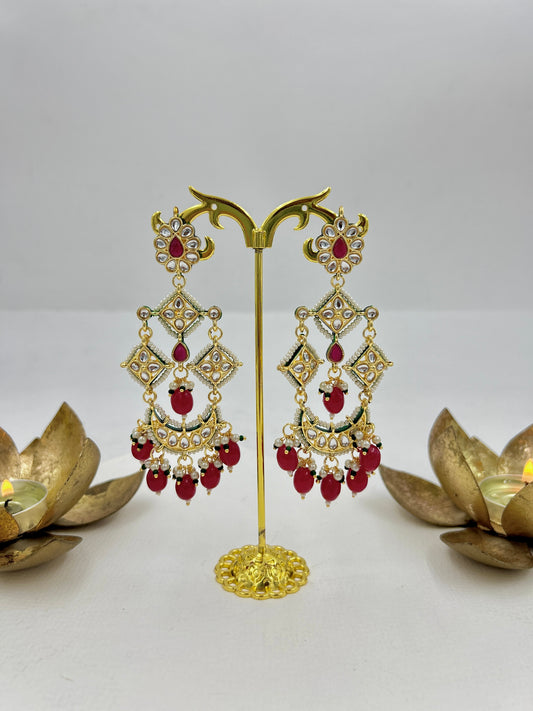 Benazir Earrings : Red