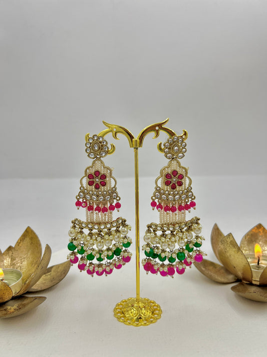 Rukmini Earrings : Rani-Green