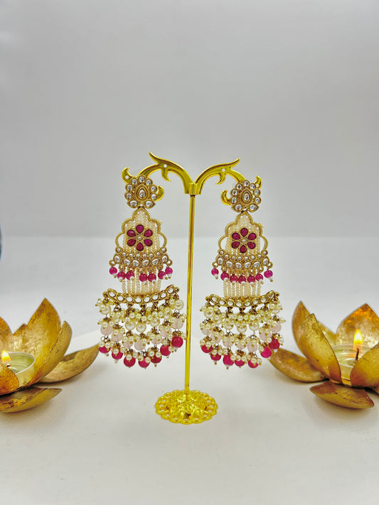 Rukmini Earrings : Rani-Blush