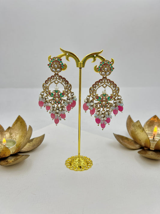 Divyanka Earrings : Pink