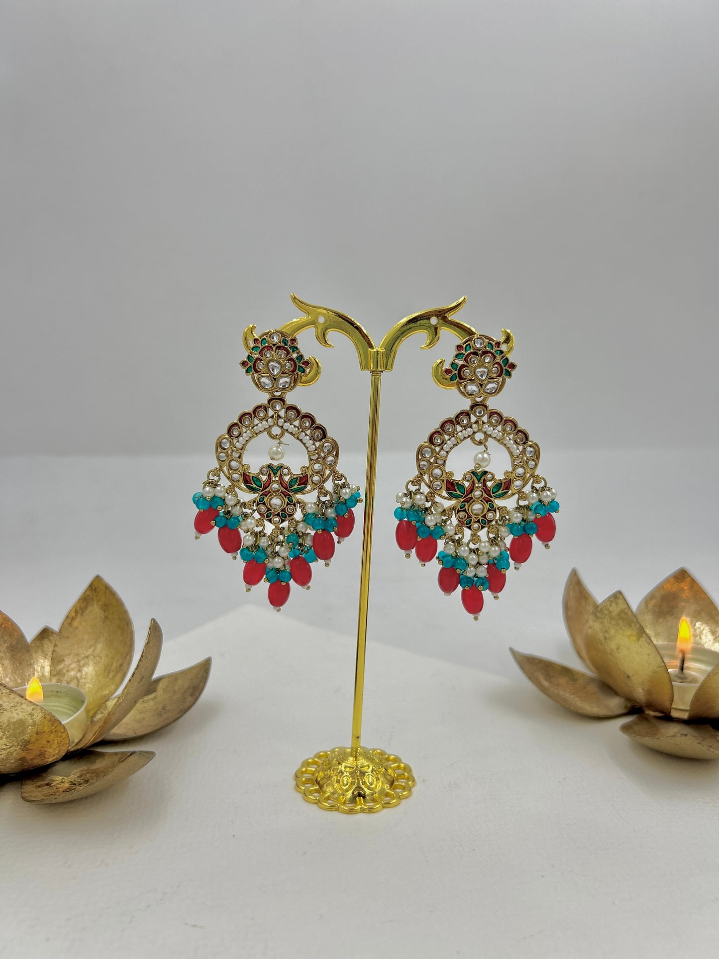Divyanka Earrings : Red