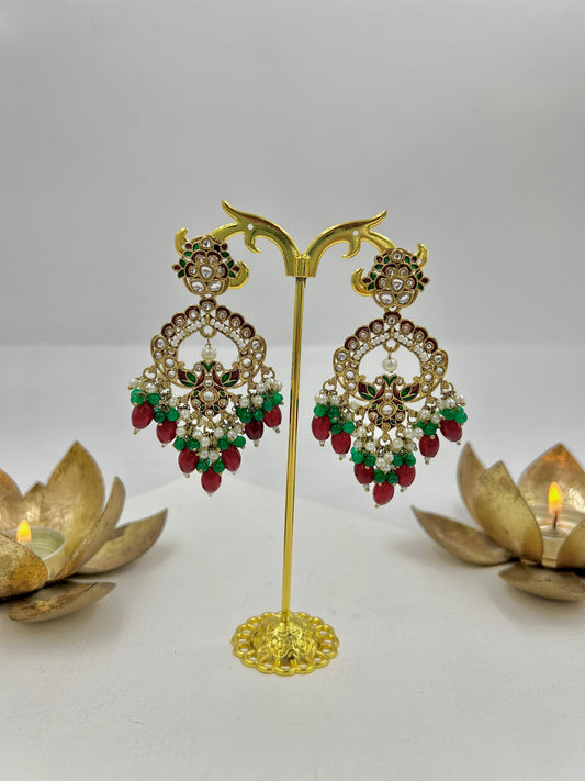 Divyanka Earrings : Maroon
