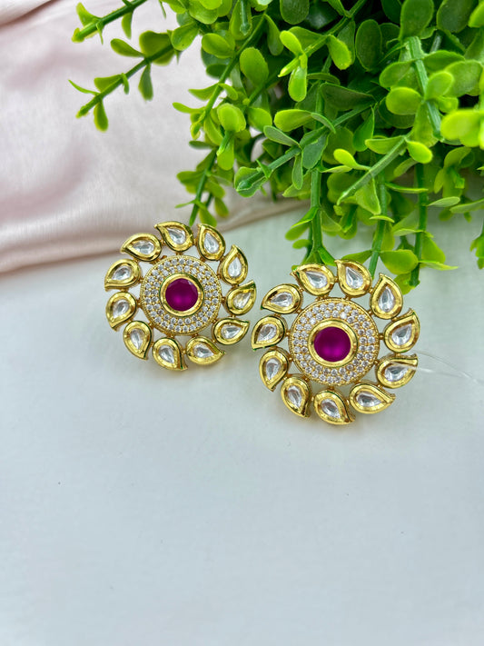 Pari Kundan Studs : Rani