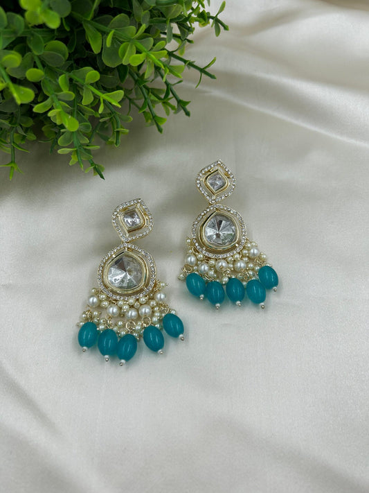 Chaarvi: Earrings - Turquoise