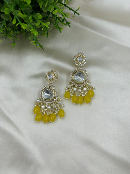 Chaarvi: Earrings - Yellow