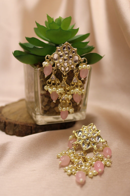 Zeeva: Earrings - Baby Pink